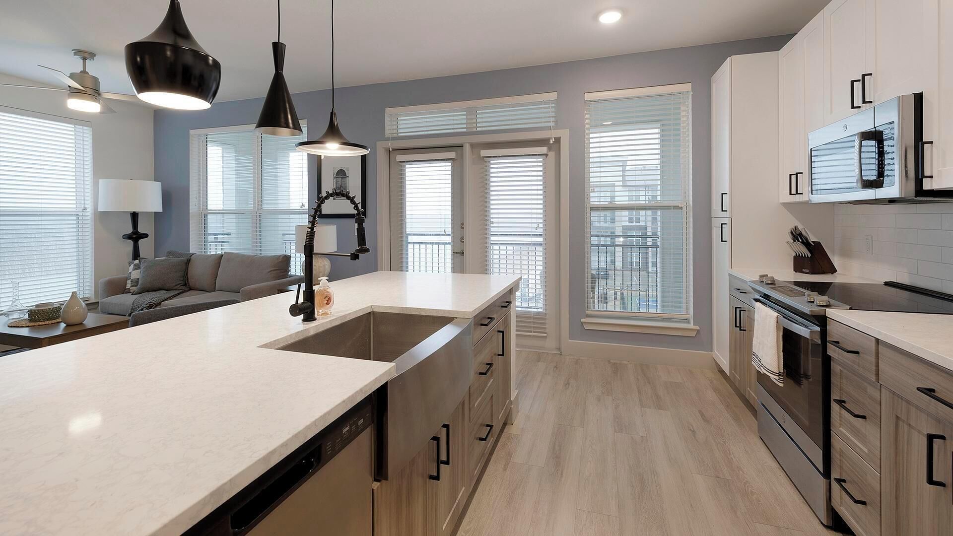 Fridge, dining tables