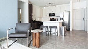 Fridge, dining tables - Landing | Stylish 2BD, Gym, Clubhouse (Lockhart)