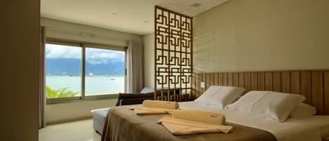 Apartemen Premium, pemandangan laut | Seprai premium, Wi-Fi gratis, dan seprai linen