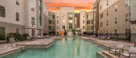Outdoor pool, free cabanas