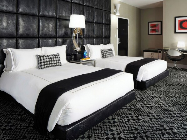 Standard Double Room, 2 Queen Beds, Non Smoking | In-room safe, desk, laptop workspace, blackout drapes - Hotel Clark (Los Angeles)