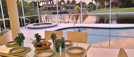 Outdoor pool, a heated pool