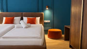 Comfort Double Room, City View | Premium bedding, in-room safe, desk, laptop workspace