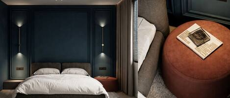 Chambre Confort double, vue sur la ville | Coffre-fort, bureau, espace de travail pour ordinateurs portables