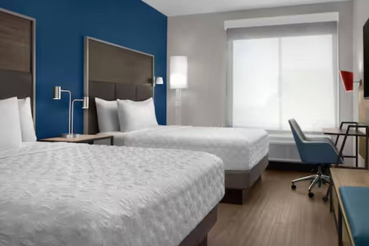 Blackout curtains, iron/ironing board, free WiFi, bed sheets