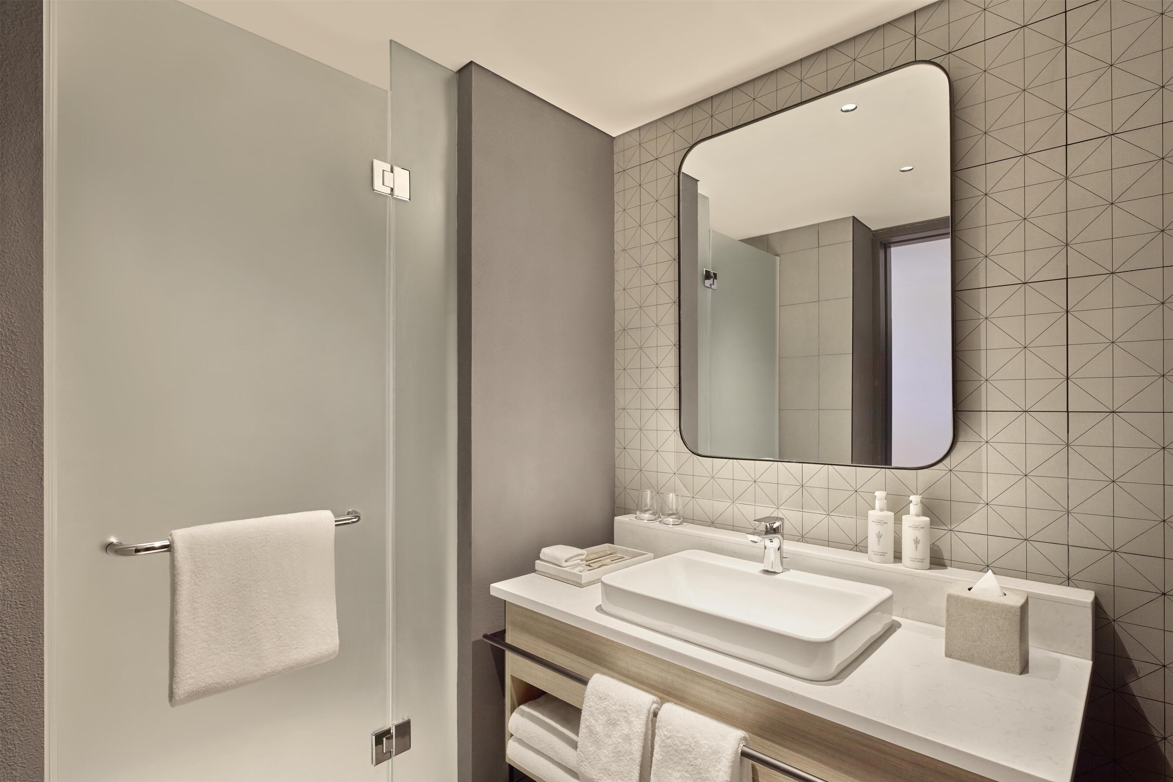Suite, 1 King Bed (Extended Stay) | Bathroom shower