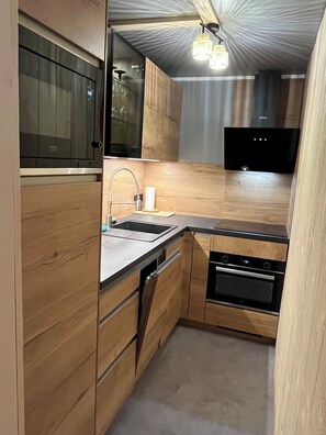 Private kitchen - Chalet-style Mont Dore apartment at the foot of the slopes with mountain views! (Le Mont Dore)