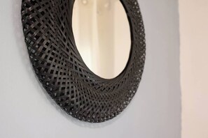 A circular mirror with a woven frame. - Port city haifa - Studio 217 (Haifa)