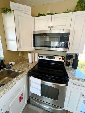 Fridge, microwave, oven, stovetop - Steps to Sand | Family Bungalow + Fenced Yard (Cocoa Beach)