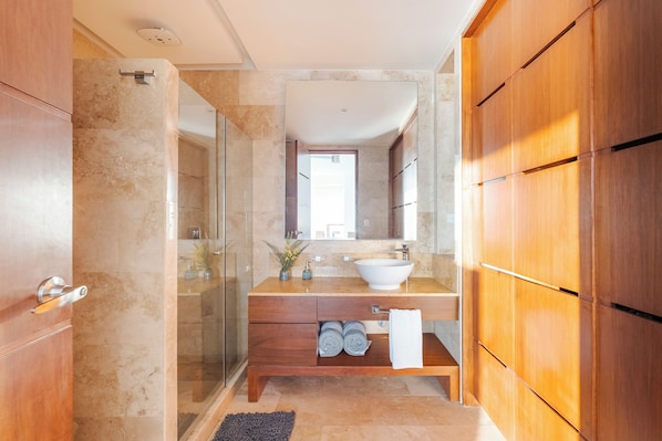 Shower, hair dryer, towels, soap - 3BDR Ocean front luxury APT in Acapulco Diamante (Acapulco de Juárez)