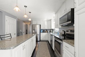 Fridge, microwave, oven, stovetop - Family-Friendly Mashpee Retreat w/ Outdoor Fun (Mashpee)