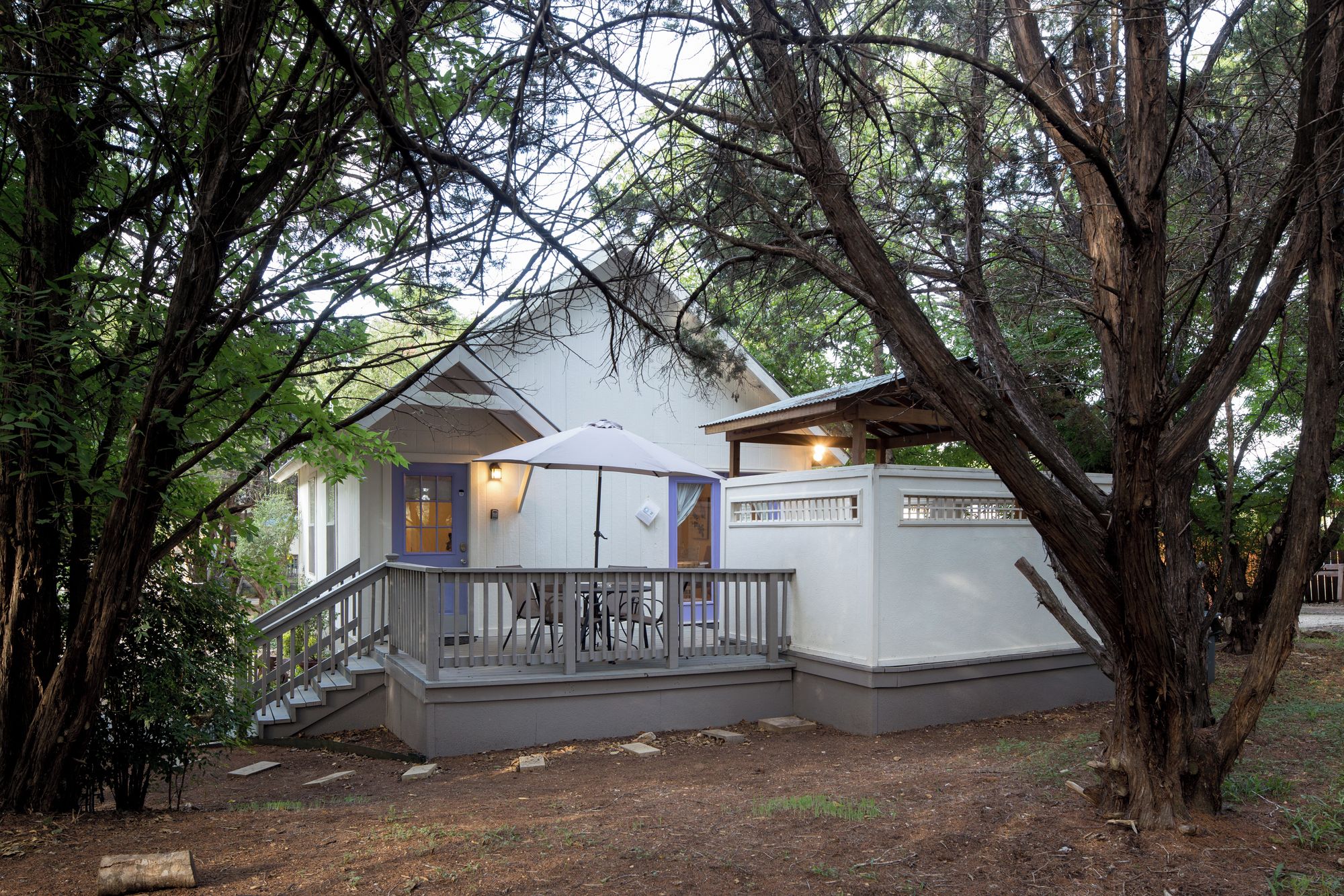 Cottage 6 Purple, with its own front door and deck