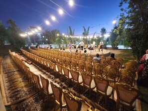 Outdoor banquet area