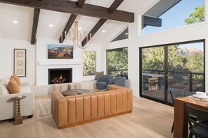 TV, fireplace - Hillside Haven | Wellness Spa, Pickleball, Games (Sedona)