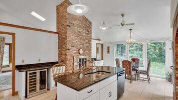 Microwave, dining tables