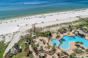 On the beach, sun-loungers, beach towels - Beach Front Indigo Condo A Week in Paradise Perdido Key Florida (Pensacola)