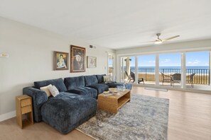 TV, books - Renovated at Amelia South (H2) | Oceanfront Balcony | Pool | Steps from the Beach (Fernandina Beach)