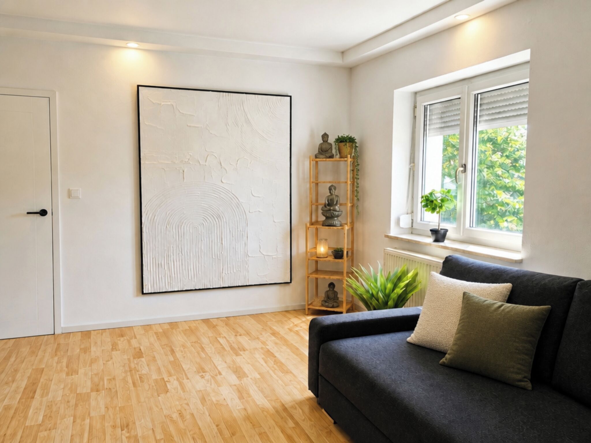 Deluxe-Apartment, Balkon, Gartenblick | Wohnbereich | Flachbildfernseher