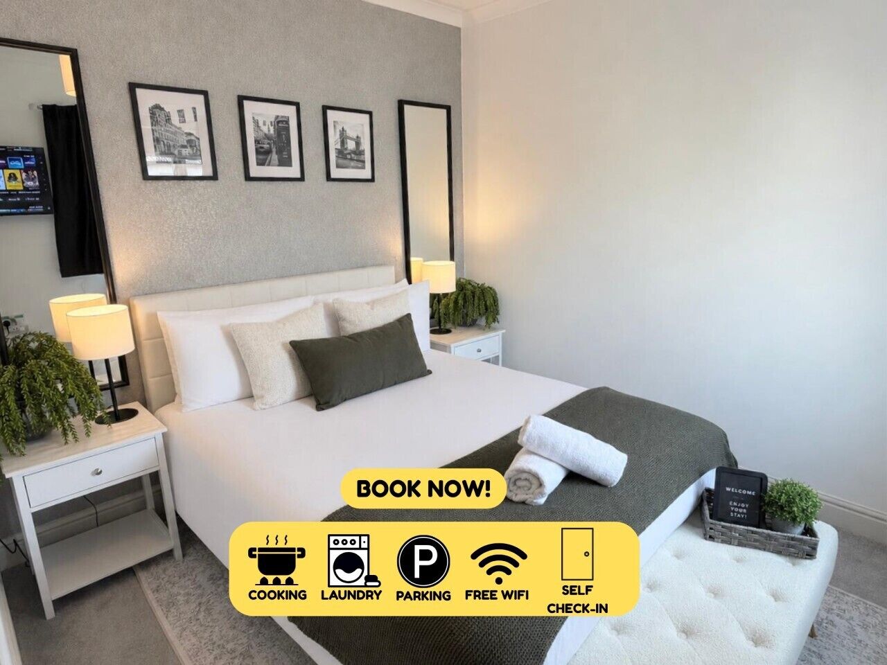 3 bedrooms, desk, iron/ironing board, WiFi