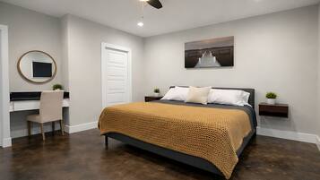 Desk, iron/ironing board, WiFi, bed sheets