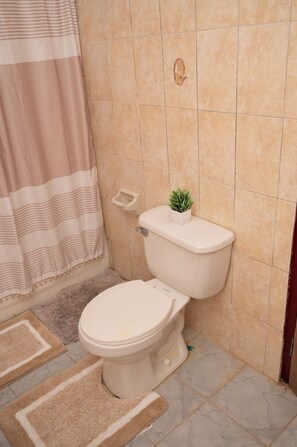 Hårtørrer, håndklæder, Sæbe, Toiletpapir