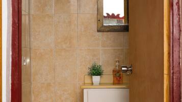 Hårtork, handdukar, tvål och toalettpapper