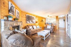 TV, fireplace, DVD player - Mountain Top Retreat - Scenic Sips, Movies & Resort Swims Near Ober Mountain (Gatlinburg)