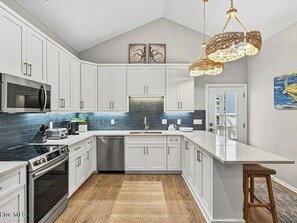 Fridge, microwave, oven, stovetop - Sea + Second | Pool & Short Walk to the Beach (Ocean Isle Beach)