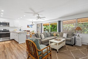 Interior - Enjoy stunning partial ocean views in this 2BR Lahaina condo at Maui Sands. (Lahaina)