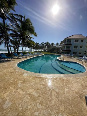 Pool - Oceanfront 2-bedroom 1st floor condo in serene Cabarete with AC & pool (Cabarete)