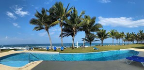 Pool - Oceanfront 2-bedroom 1st floor condo in serene Cabarete with AC & pool (Cabarete)