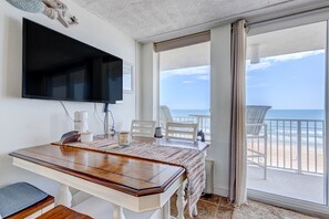 Interior - Upgraded Beachfront Condo w/ Balcony & King Bed | Walk to Boardwalk (Daytona Beach)