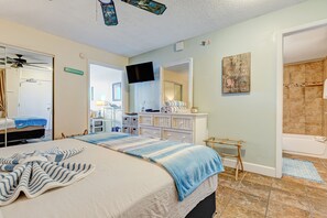 1 bedroom, iron/ironing board, free WiFi, bed sheets - Upgraded Beachfront Condo w/ Balcony & King Bed | Walk to Boardwalk (Daytona Beach)