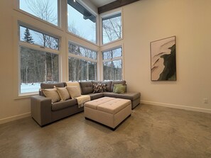 Living area - Luxury nature chalet | Modern | Spa (St-Raymond)