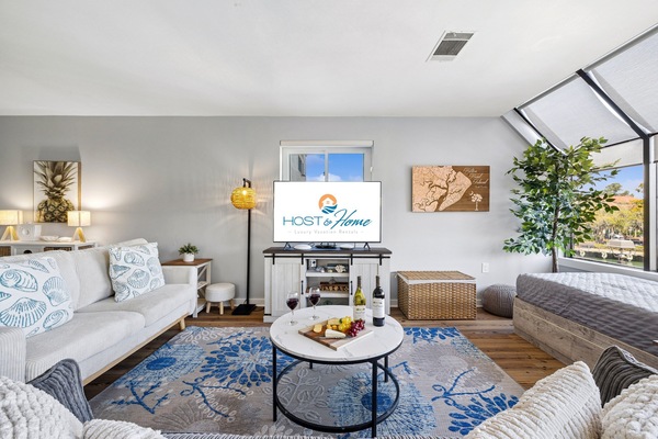 Living room with plenty of natural light