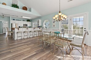 Dining - Coastal Luxury Retreat with Pool & Elevator, Steps from North Myrtle Beach, Sleeps 10 Guests (North Myrtle Beach)