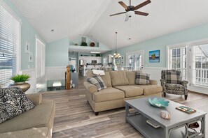 Smart TV - Coastal Luxury Retreat with Pool & Elevator, Steps from North Myrtle Beach, Sleeps 10 Guests (North Myrtle Beach)