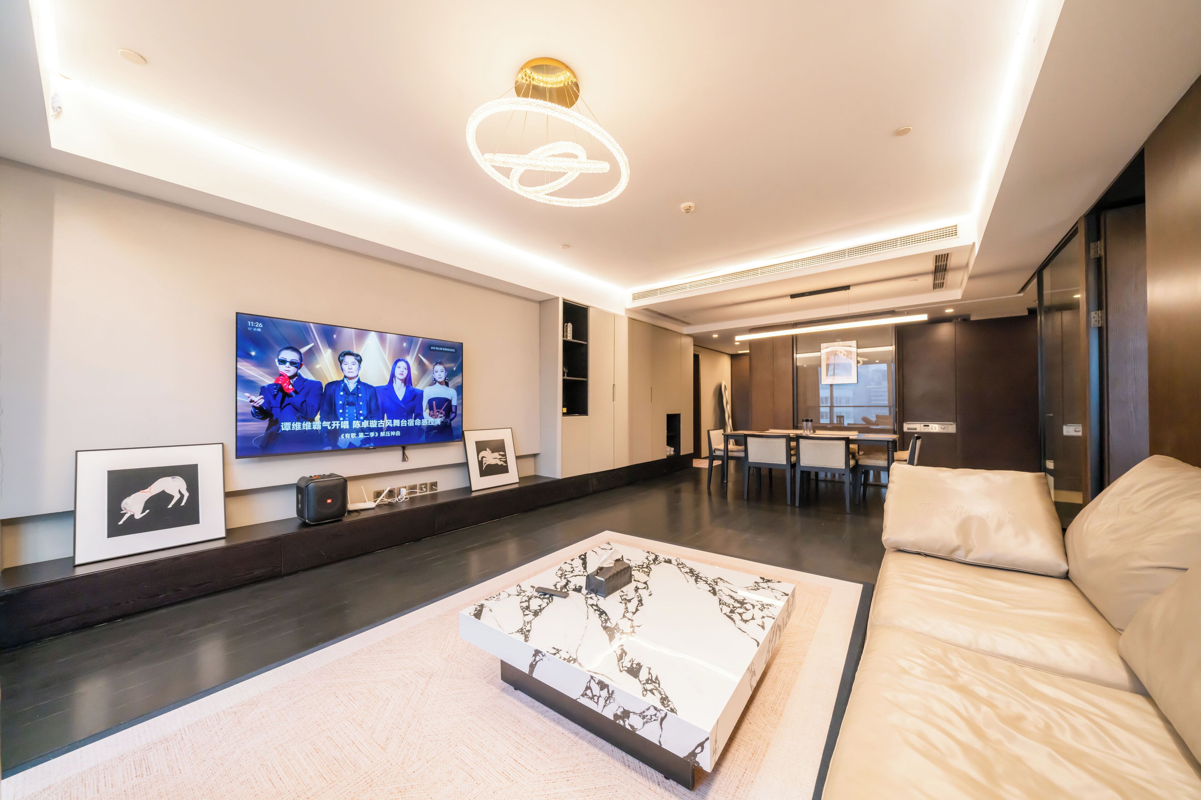 Luksusleilighet, byutsikt | Oppholdsområde