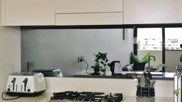 Microwave, oven, stovetop, dishwasher