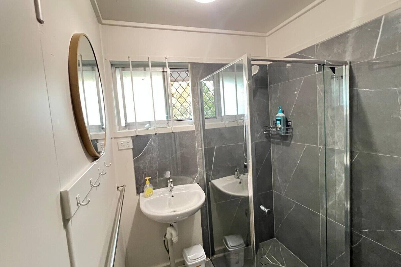 Shower, hair dryer