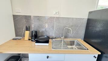 Fridge, microwave, stovetop, toaster