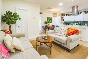 Living area - Two Master Suites, Covered Deck & One Block Walk to Beach - Get Your Toes in the Sand in Minutes! (Folly Beach)
