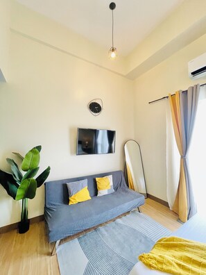 Shared Dormitory, 1 Bedroom, Balcony | Living room - Room-welcoming Studio Stay With Calm Int (Iloilo)