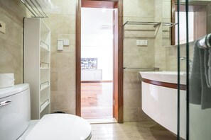 Superior Apartment, 2 Bedrooms, Balcony, City View | Bathroom | Shower, free toiletries, hair dryer, slippers - Tyms Gubei Apt 2BR near Metro Plaza (Shanghai)