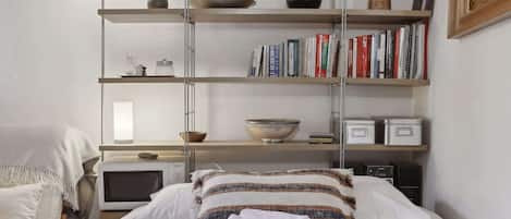 1 bedroom, desk, iron/ironing board, travel cot