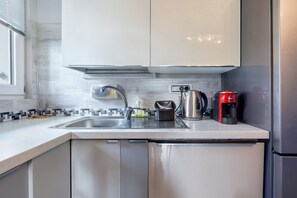 Fridge, microwave, toaster