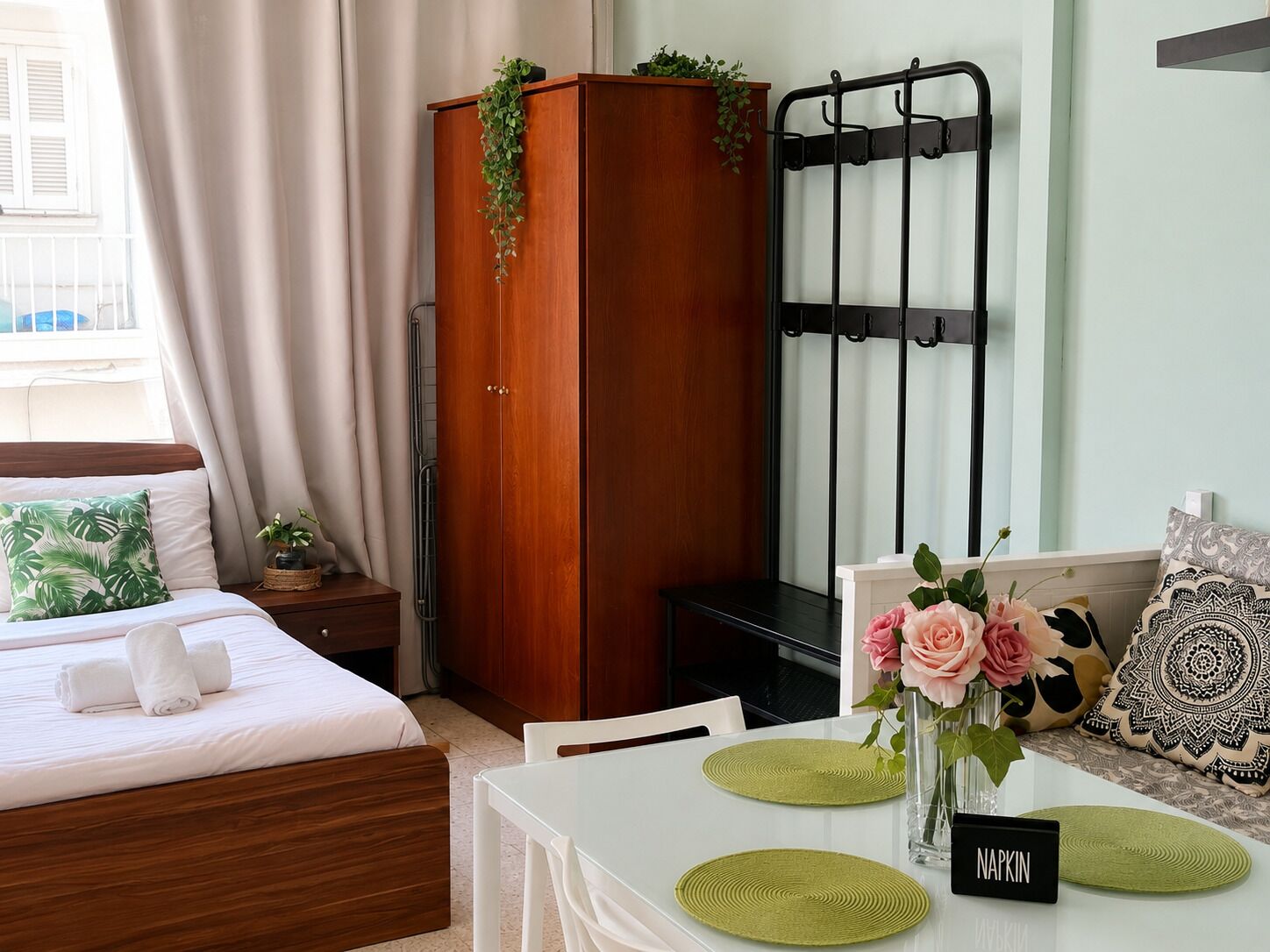 Studio, 1 Double Bed with Sofa bed, City View | Egyptian cotton sheets, premium bedding, blackout drapes