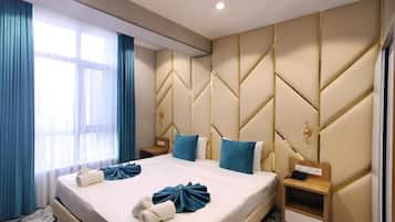 Deluxe tweepersoonskamer, uitzicht op de stad | Gratis wifi