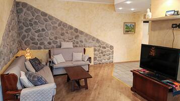 Căn hộ, ban công, quang cảnh thành phố | Khu phòng khách