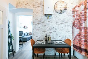 Apartment, 1 Bedroom, City View | Dining room - 6 min Walk to Metro - 3 Stops to City Center (Vienna)